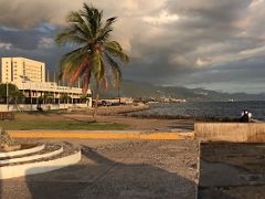 01B Waterfront area looking east in the last rays of sunset Kingston Jamaica